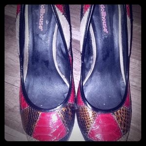 Dollhouse snakeskin patchwork multi colored